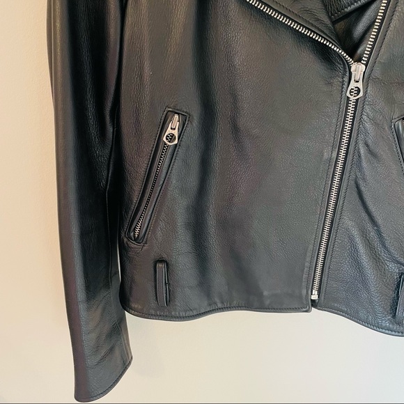 Madewell black leather motorcycle jacket - Picture 6 of 14